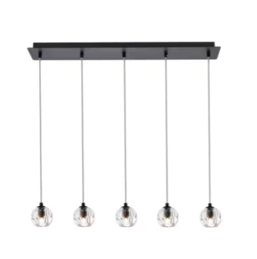 5-Light Linear Crystal Pendant