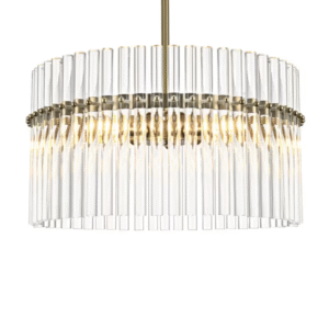 Crystal Rod Chandelier in Gold