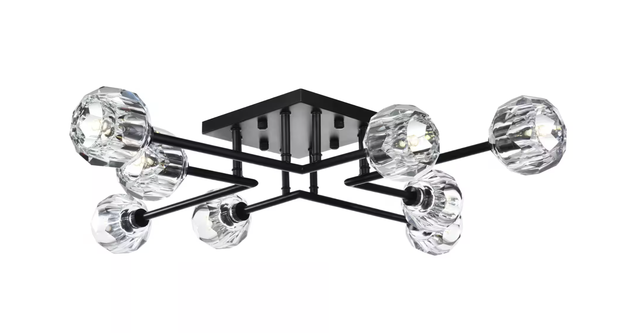 8-Light Semi-Flush Crystal Ceiling Light