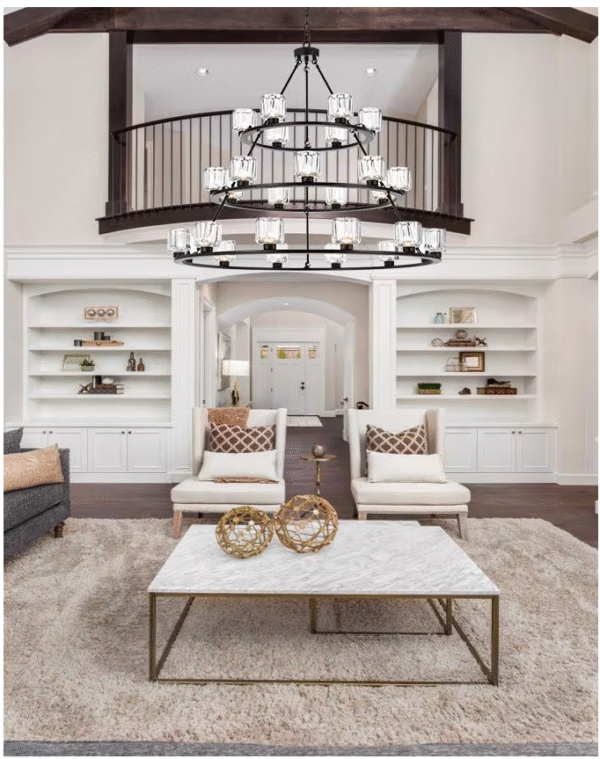 Screenshot 2025-11-24 at 9.56.34 AM 3-Tier Glass Cylinder Chandelier – Black Metal Finish